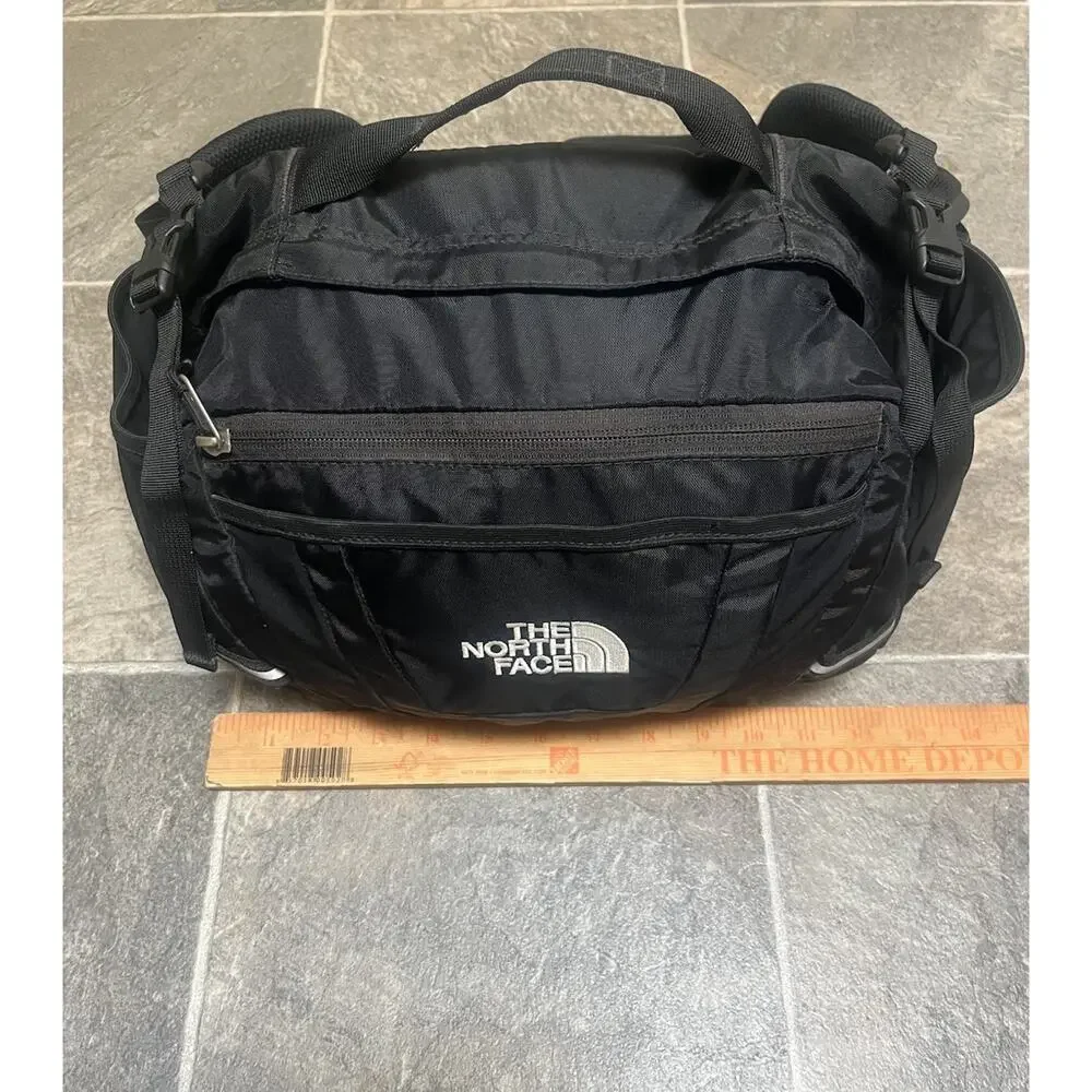 The North Face Black Lumbar Pack Waist Sling Hiking Travel Fanny Pack EUC